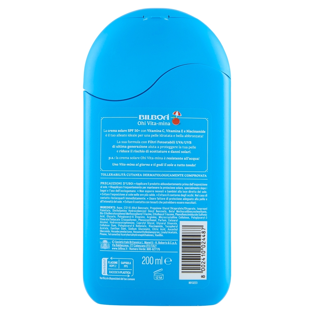 Bilboa Ohi Vita-mina 50+ Protezione Molto Alta con Multivitamina 200 ml